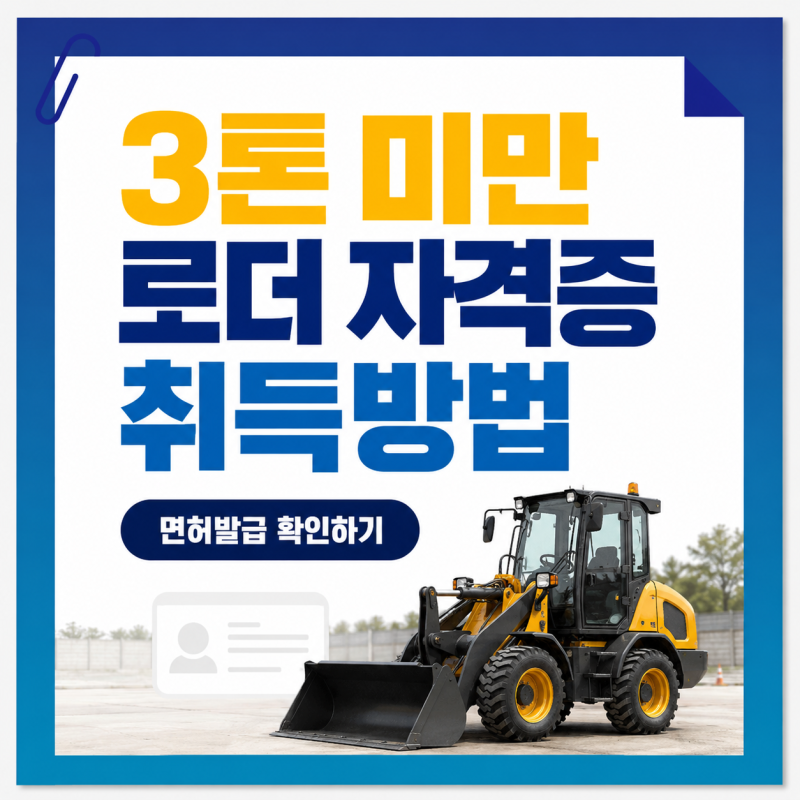 3톤 미만 로더 자격증｜5톤 미만 교육시간·기능사 차이·면허 발급