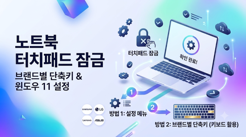 [노트북 터치패드 잠금] 삼성·LG·레노버·ASUS 브랜드별 단축키 & 윈도우 11 설정 3초 해결법