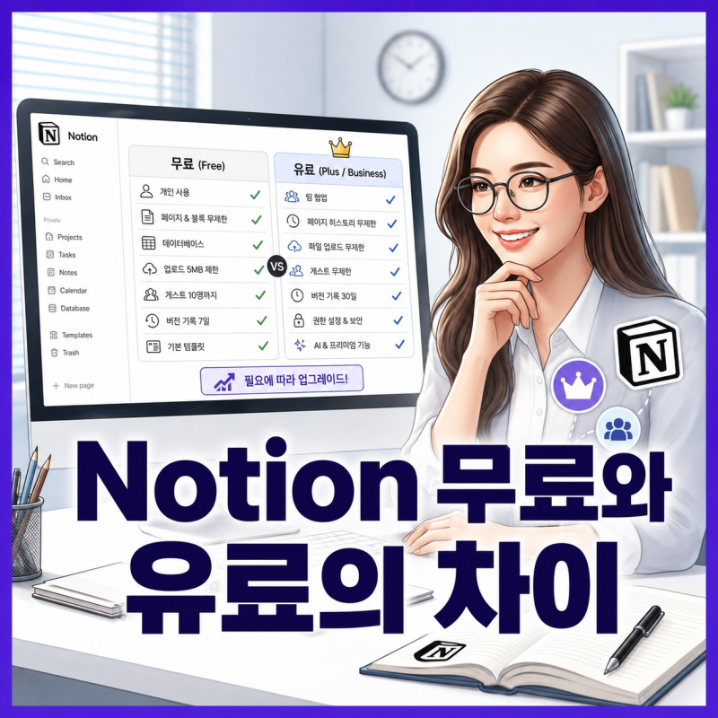 Notion 무료와 유료의 차이