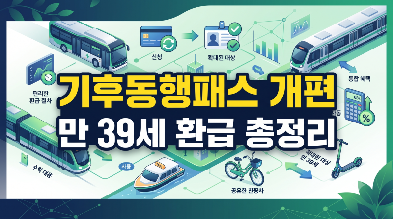 2026년 9월 기후동행패스 개편 총정리! 환급 방식 변경·만 39세 서울 청년 혜택 및 실물카드 무....
