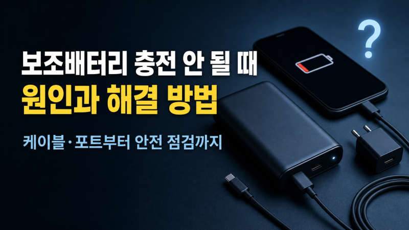보조배터리 충전 안 될 때 원인과 해결 방법｜케이블·포트부터 안전 점검까지
