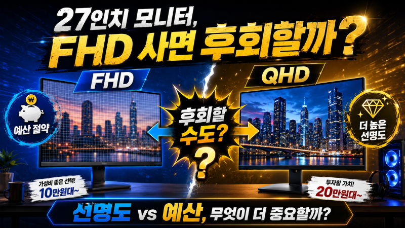 27인치 모니터, FHD 사면 후회할까?
