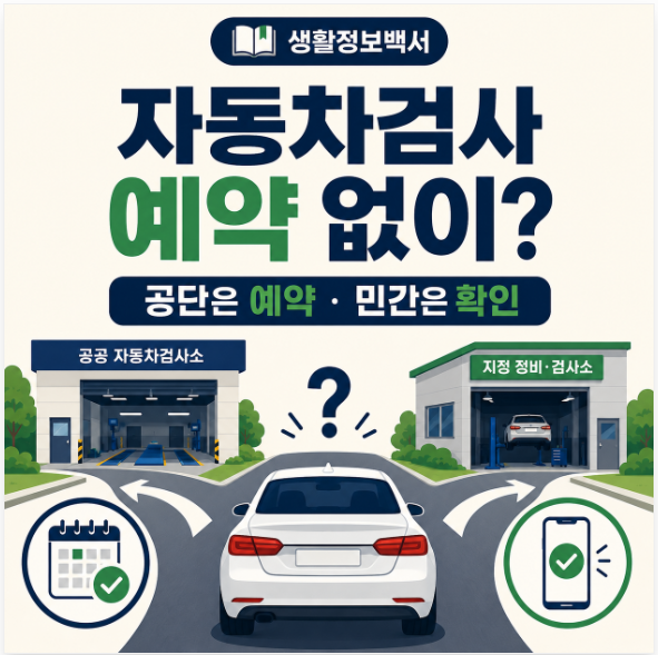 자동차검사 예약 없이 가능할까｜공단검사소·민간검사소 차이와 찾는 법