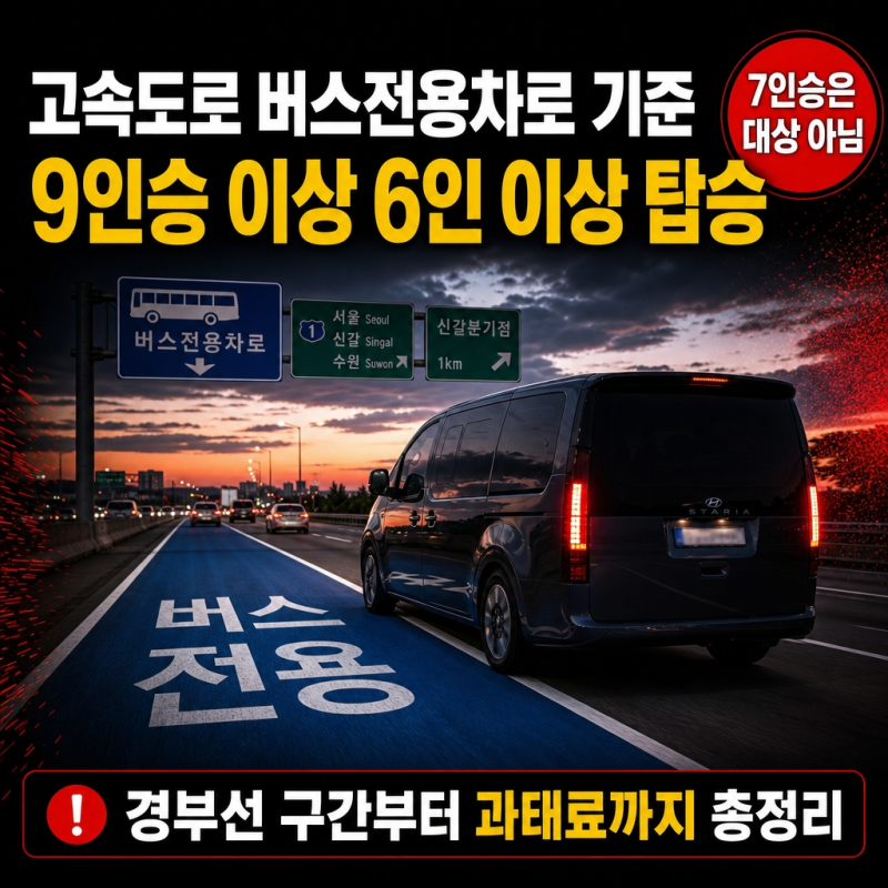 고속도로 버스전용차로 기준과 과태료, 경부선 구간까지 완벽 정리