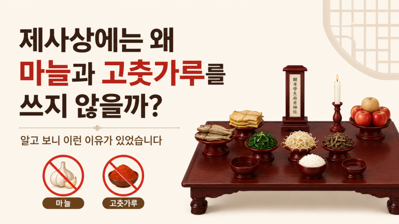 제사상에는 왜 마늘과 고춧가루를 쓰지 않을까? 알고 보니 이런 이유가