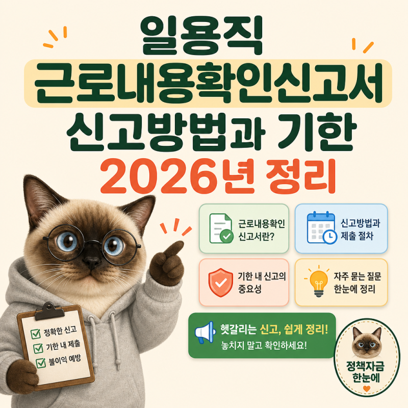 일용직 근로내용확인신고서 신고방법과 기한 2026년 정리