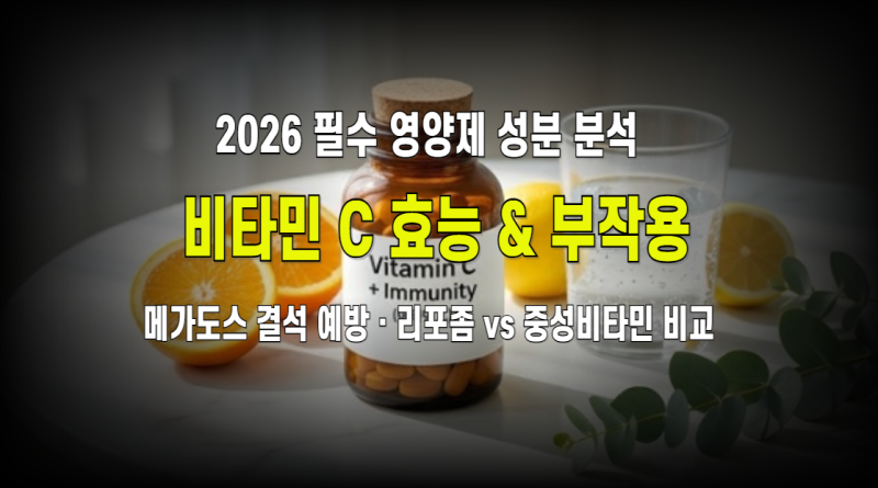 비타민C 2026 완전정복 : 면역력 강화·피부 미백 콜라겐 합성부터 메가도스 부작용(위장장애·....