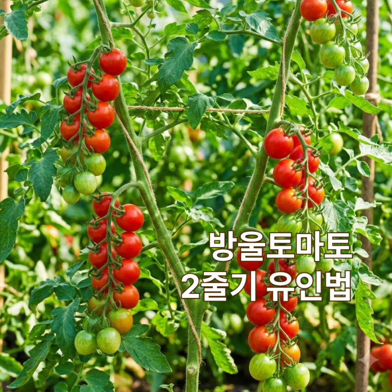방울토마토 모종 1개로 2배 수확하는 2줄기 재배법