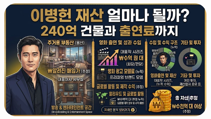 이병헌 재산 얼마나 될까, 240억 건물과 출연료까지