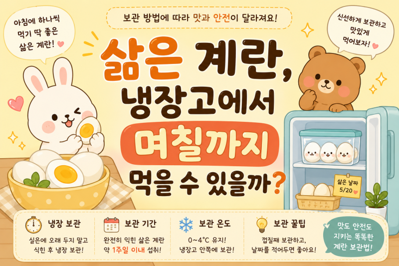 삶은 계란 보관법, 냉장고에서 며칠까지 먹을 수 있을까?