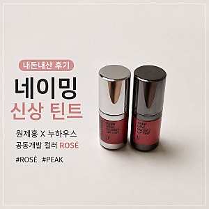 네이밍 오버 듀 글로시 립 틴트 내돈내산 | 원제홍 누하우스 공동개발 ROSÉ + PEAK 발색 후기