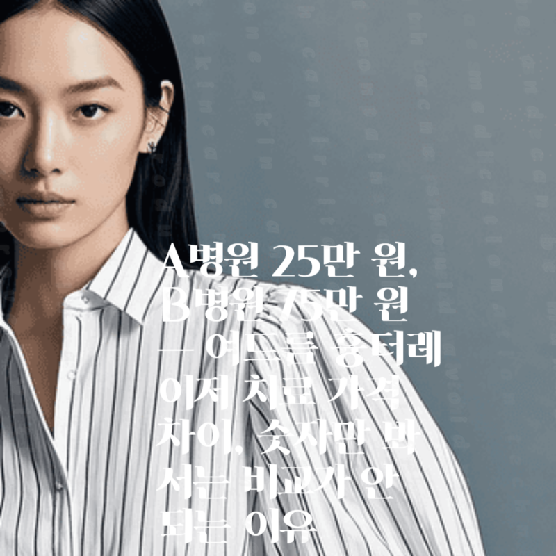 A병원 25만 원, B병원 75만 원 — 여드름 흉터레이저 치료 가격 차이, 숫자만 봐서는 비교가 안 ....