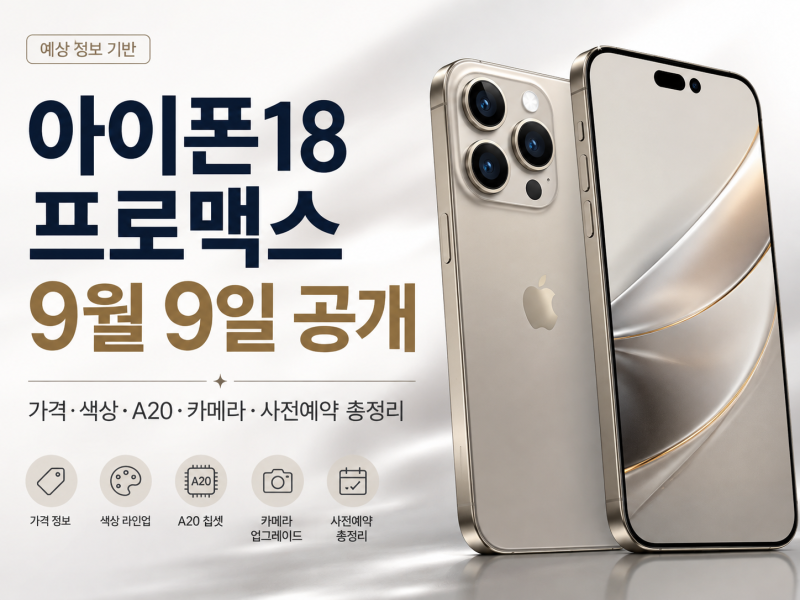 아이폰18 프로맥스 9월9일 공개｜가격·색상·A20·카메라·사전예약 총정리