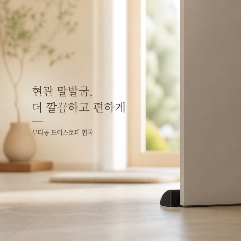 현관 말발굽 설치 고민이라면? 무타공 도어스토퍼 힙톡
