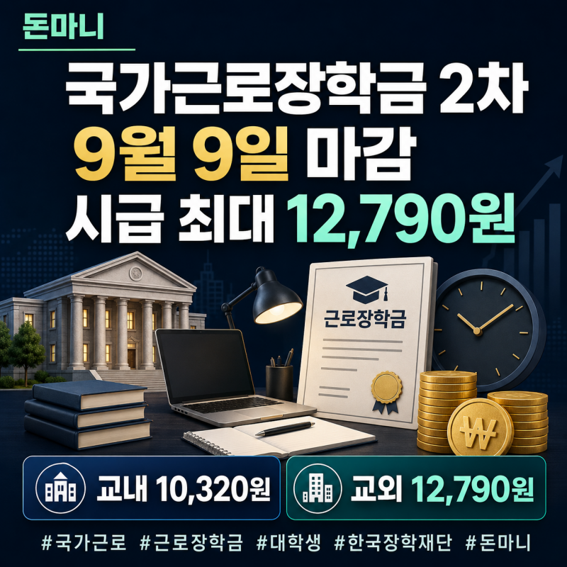 2026 국가근로장학금 2차 9월 9일 마감, 우리 대학도 신청 가능할까? 시급·선발기준 총정리