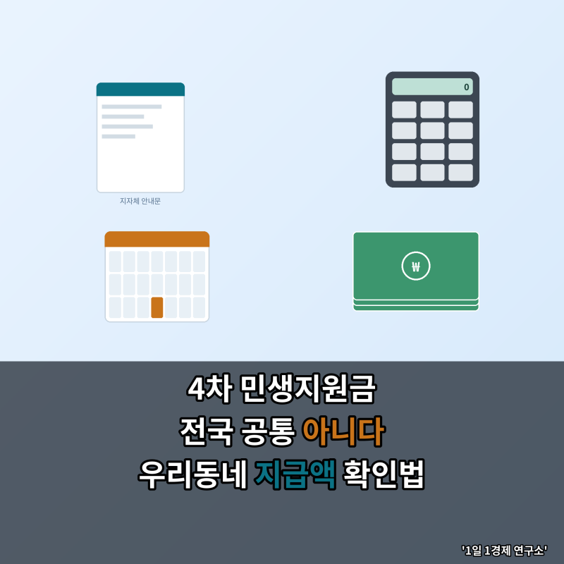4차 민생지원금 전국 공통 아니다, 우리동네 지급액 확인법