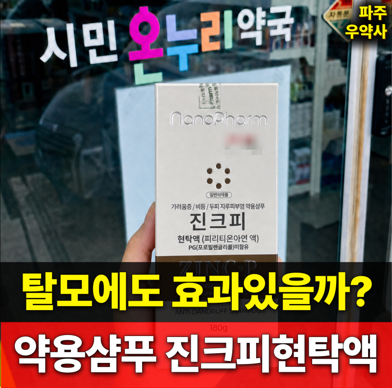 비듬 지루성 피부염 붉은기 두피 가렵다면? 진크피 현탁액 성분 효능 약용샴푸 사용법 파주