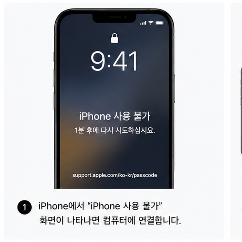 아이폰 암호 비밀번호 잊어버렸을 때, 컴퓨터로 초기화 복구하는 방법