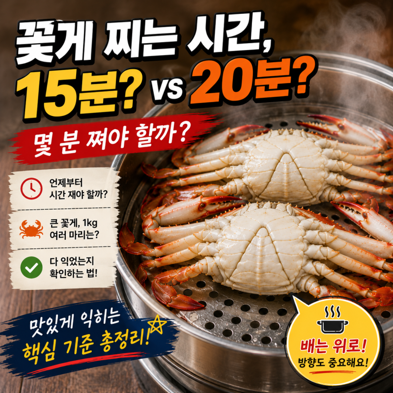 꽃게 찌는 시간, 15분? 20분? 몇 분 쪄야 할까?