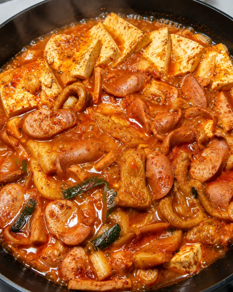 남은 엽떡 활용 레시피｜엽기오뎅으로 부대찌개 만들기
