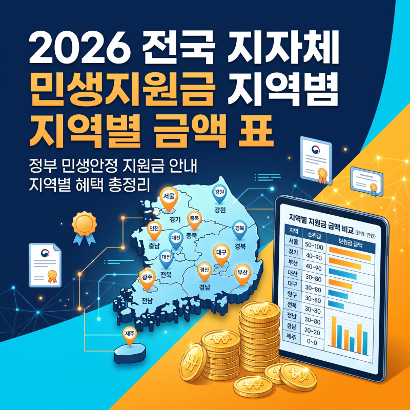 2026 전국 지자체 민생지원금 지역별 지급 금액 및 신청 방법 총정리 (최대 60만원)