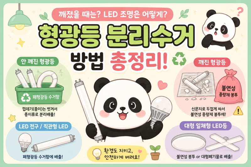 형광등 분리수거 방법 총정리! 깨진 형광등, LED 조명은 어떻게 버릴까?
