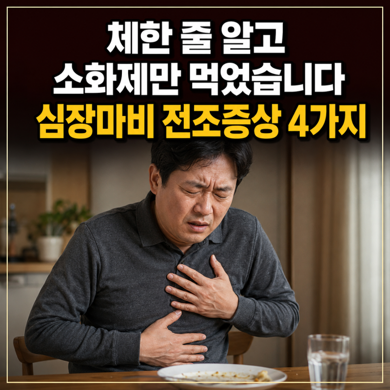 “체한 줄 알고 소화제만 먹었습니다” 심장마비 전조증상, 놓치기 쉬운 몸의 신호 4가지