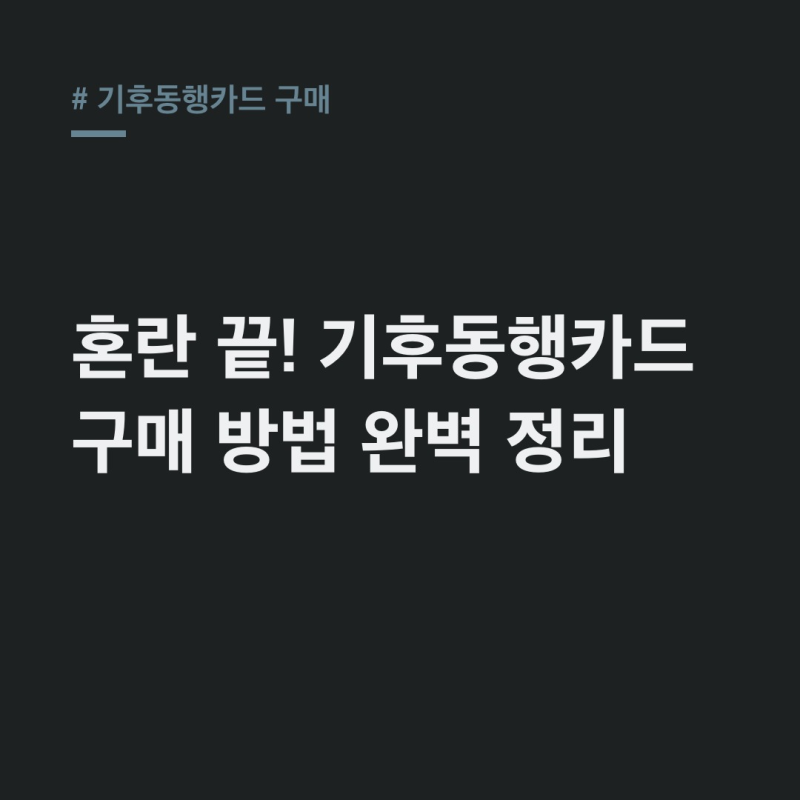 기후동행카드 구매 방법, 2026년 9월 이후 완전히 달라진다