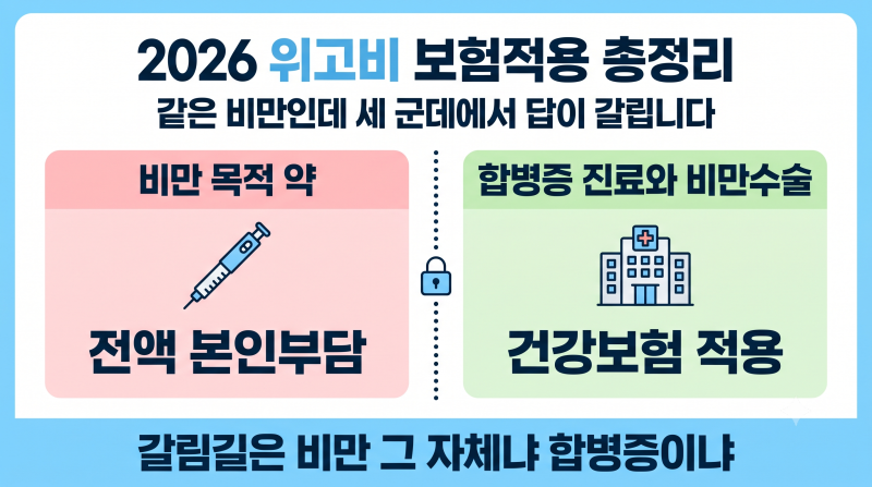 2026 위고비 보험적용 총정리 | 약은 100% 내 돈인데 같은 비만도 수술은 20%만 냅니다 (BMI 30과 35....