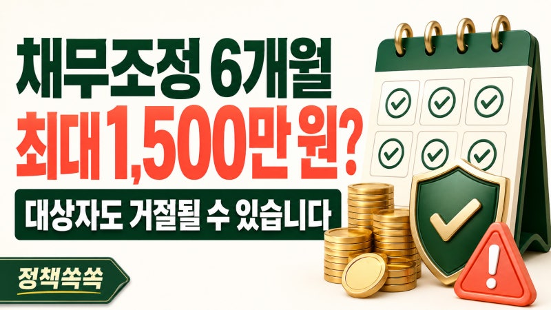 채무조정 6개월이면 신청 가능?신용회복위원회 소액대출 최대 1,500만 원 조건 총정리