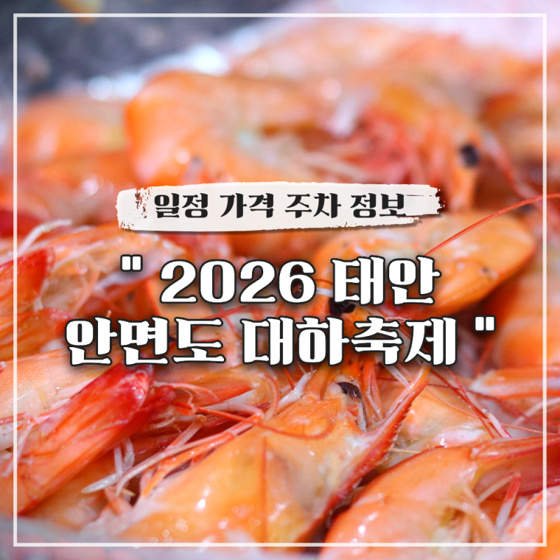 2026 태안 안면도 대하축제 언제? 일정 가격 주차까지