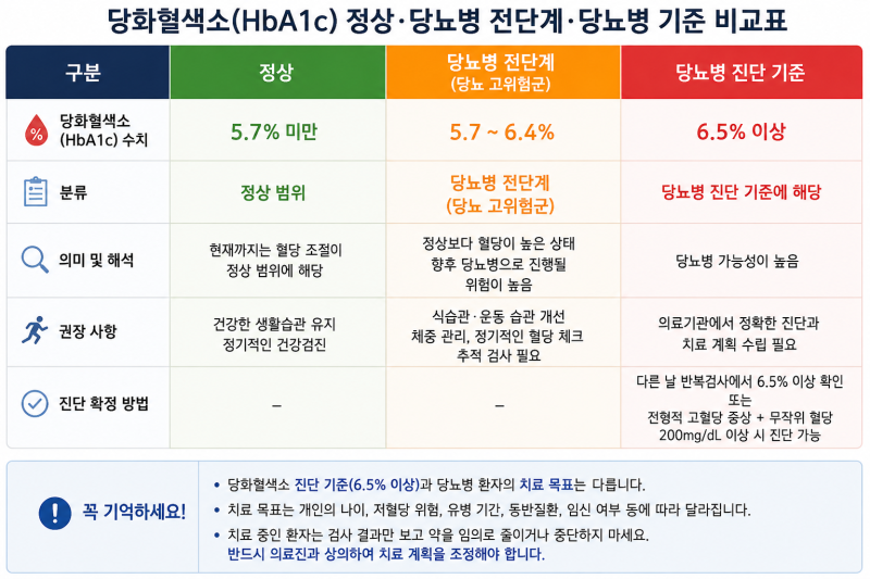 당화혈색소 정상수치 범위와 공복·식후 당뇨 수치 기준, 수치 낮추는 법까지 총정리
