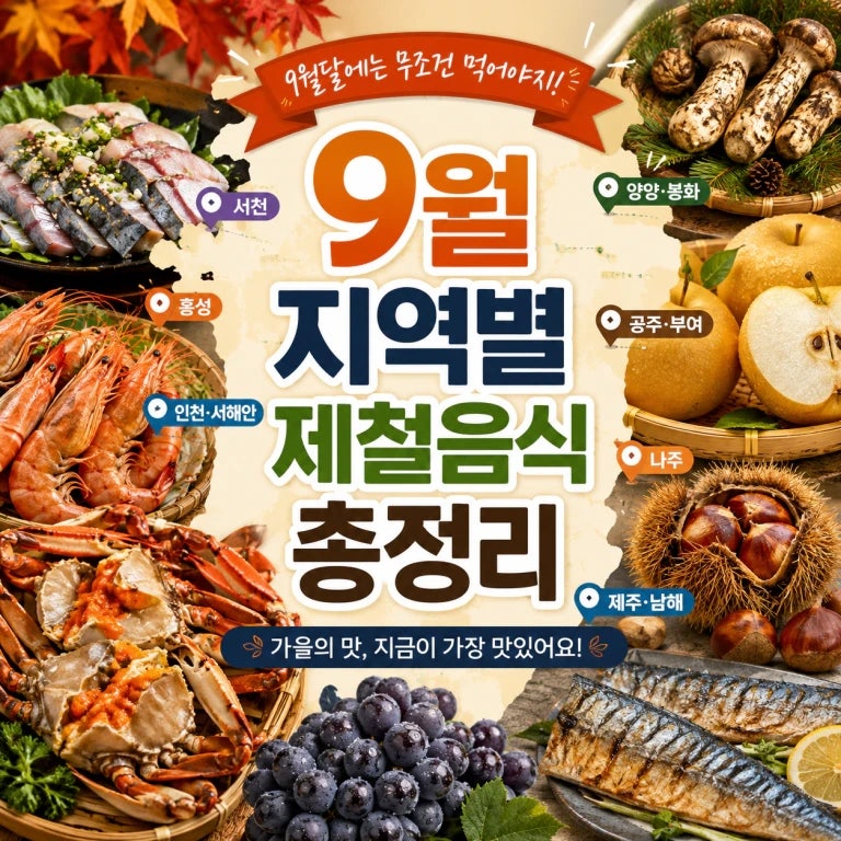 9월 지역별 제철음식 총정리 - 가을에 생각나는 제철음식은!?