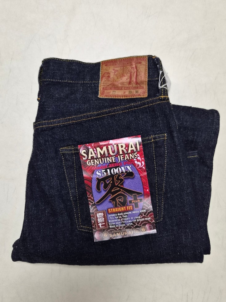 사무라이 진스 스트레이트 제로 플러스 데님(Samurai Jeans straight 17oz Zero+ selvedge denim)(S5100VX) 리....