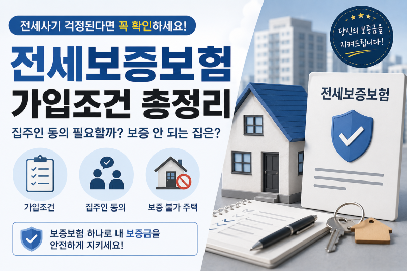 전세보증보험 가입조건 총정리｜집주인 동의 필요할까? 보증 안 되는 집까지