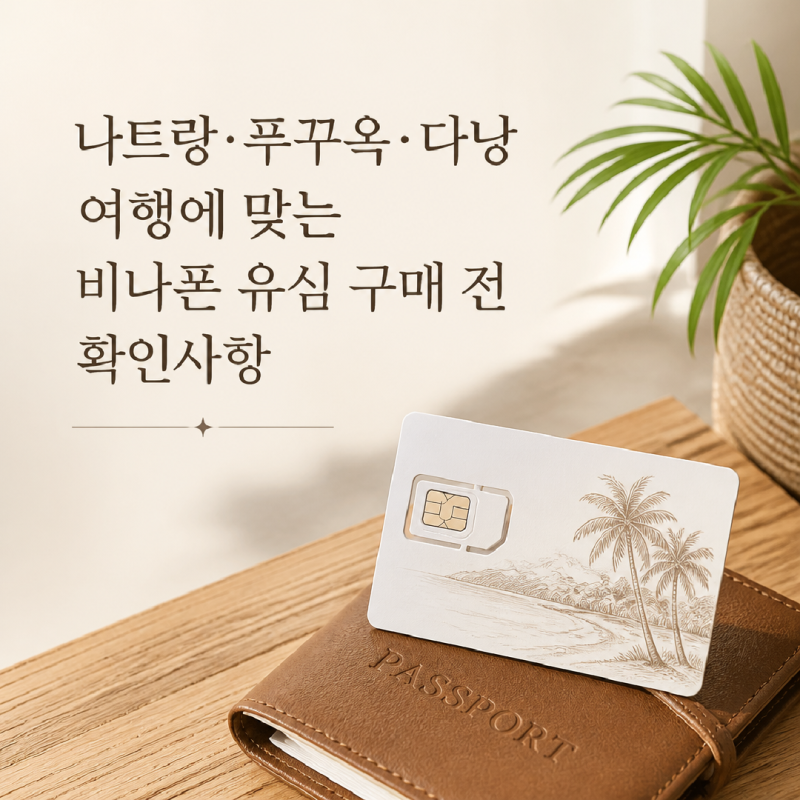 나트랑·푸꾸옥·다낭 여행에 맞는 비나폰 유심 구매 전 확인사항
