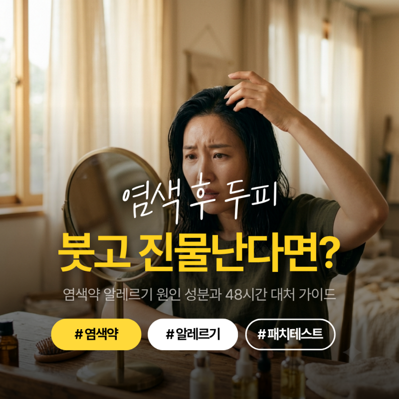 염색약 알레르기, 염색 후 두피 가려움과 진물 왜 생길까? 패치테스트와 대처법 3가지