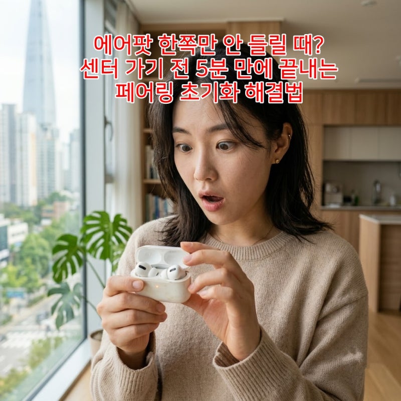 에어팟 한쪽만 안 들릴 때? 센터 가기 전 5분 만에 끝내는 페어링 초기화 해결법