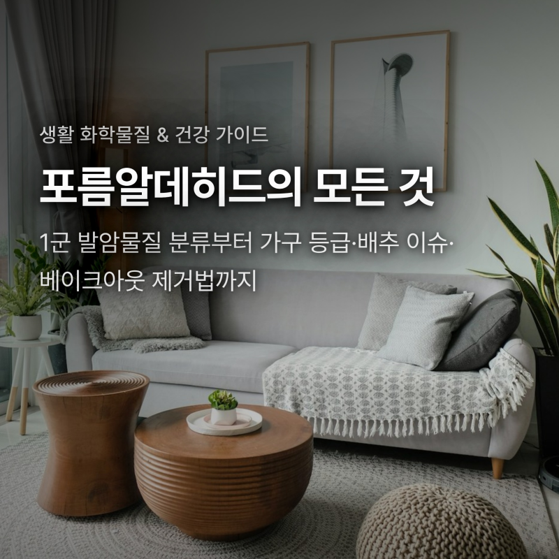 포름알데히드란? 1군 발암물질 위험성과 가구 등급·베이크아웃 제거법