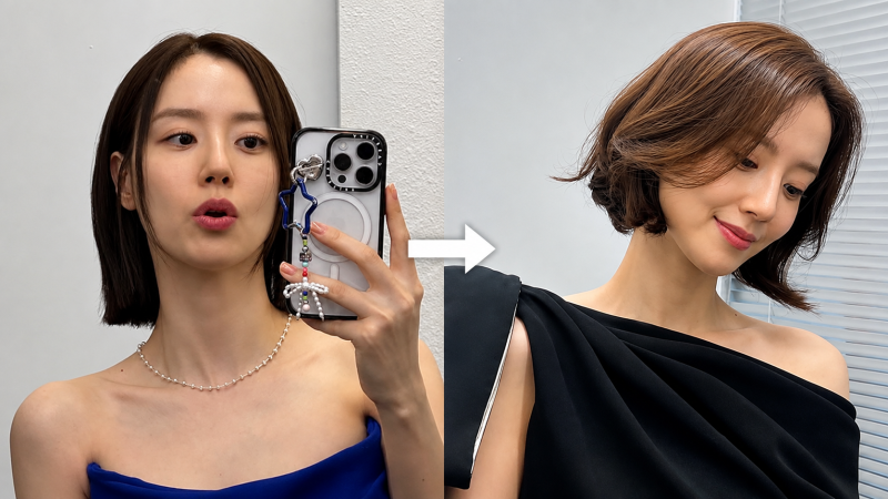 문채원 단발펌하니 왜 이렇게 다르지? 생머리 vs 펌, 여자 연예인 비교해