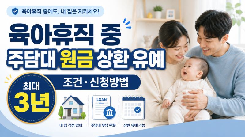 육아휴직 중 주담대 원금 상환 미룰 수 있다｜최대 3년 유예 조건·신청방법