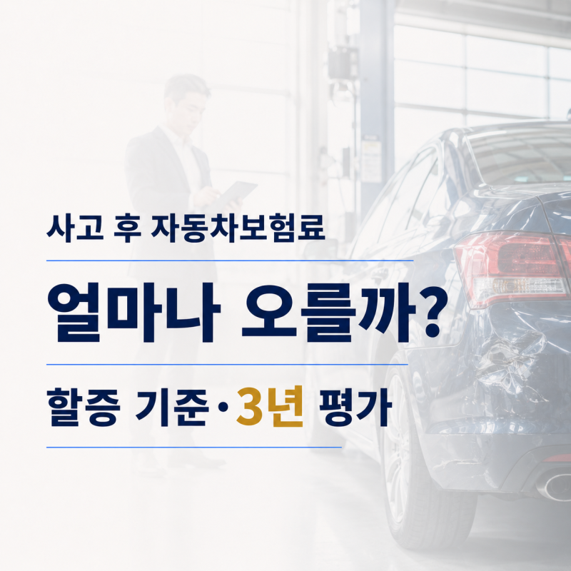 사고 났을 때 자동차보험료 얼마나 오를까? 할증 기준 점수와 3년 유예 계산법