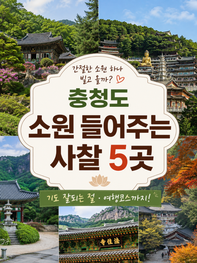 충청도 소원 들어주는 사찰 5곳, 간절한 마음 하나 들고 가볼까