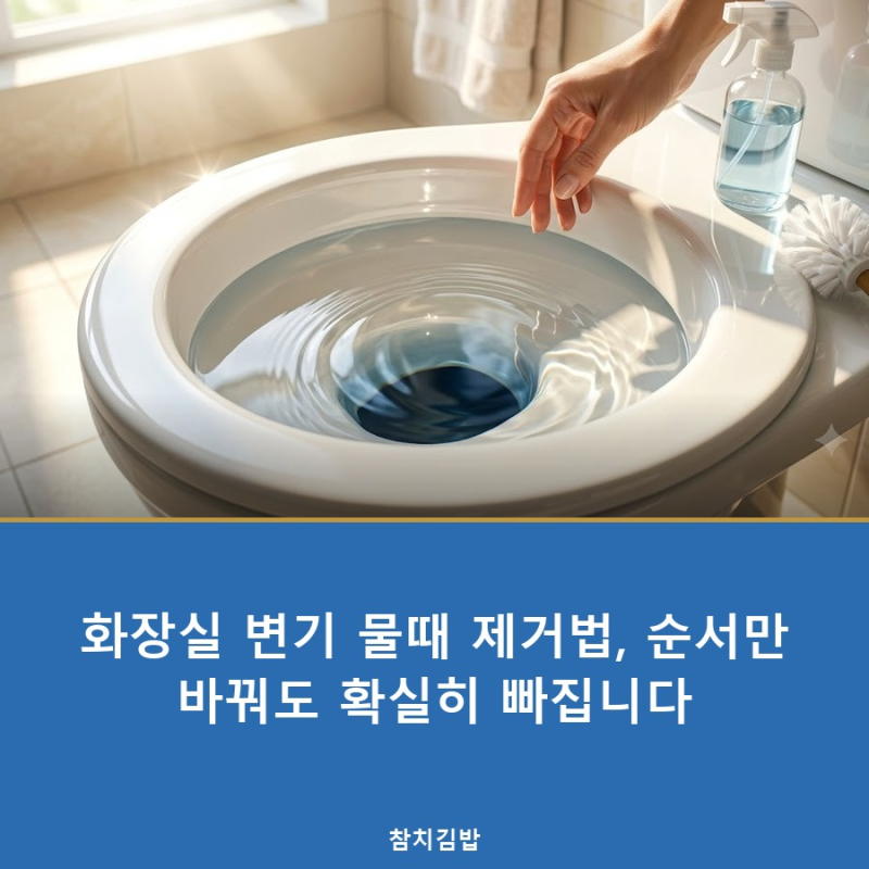 화장실 변기 물때 제거법, 순서만 바꿔도 확실히 빠집니다