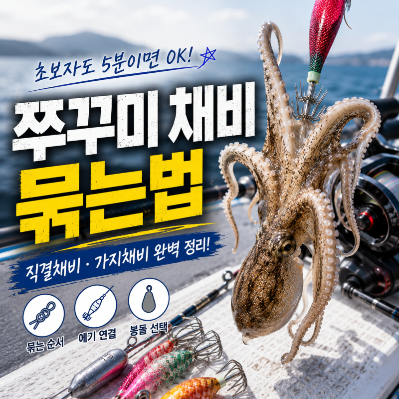 낚시가이드 실전정보:쭈꾸미 채비 묶는법 / 초보자도 5분이면 끝!