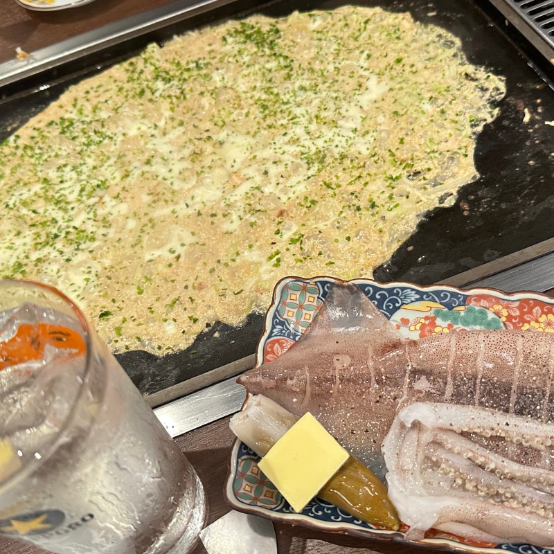 후쿠오카 원빌딩 몬자야끼맛집 츠키시마 몬자 타마토야 텐진