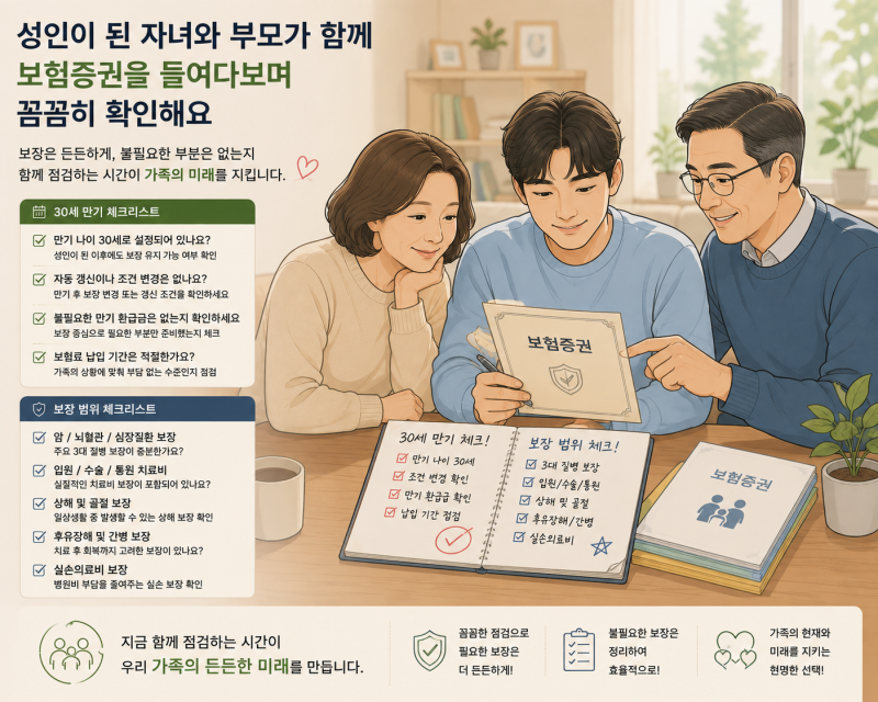 [어린이보험 만기 비교] 30세 만기 끝나기 전 확인해야 할 체크리스트 3가지