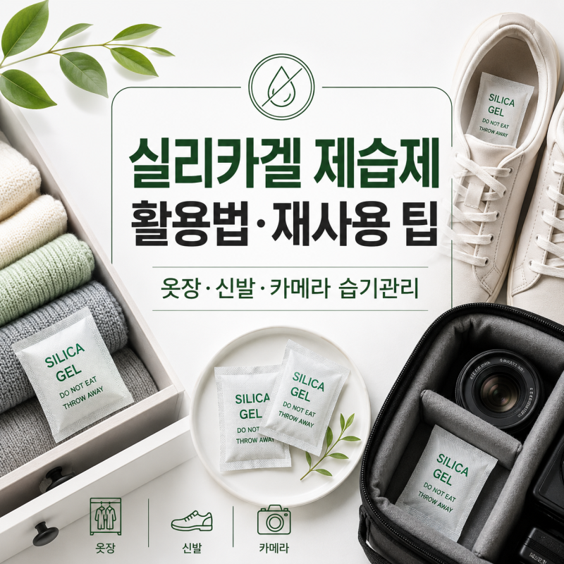 실리카겔 제습제 활용법｜옷장·신발·카메라 습기 제거부터 재사용·전자레인지 주의점까지