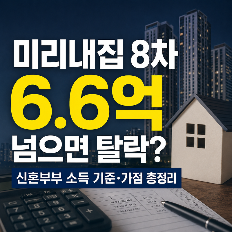 미리내집 8차 자산 6.6억 넘으면 탈락? 신혼부부 소득 기준·청약통장 가점 기준, 디에이치 방....