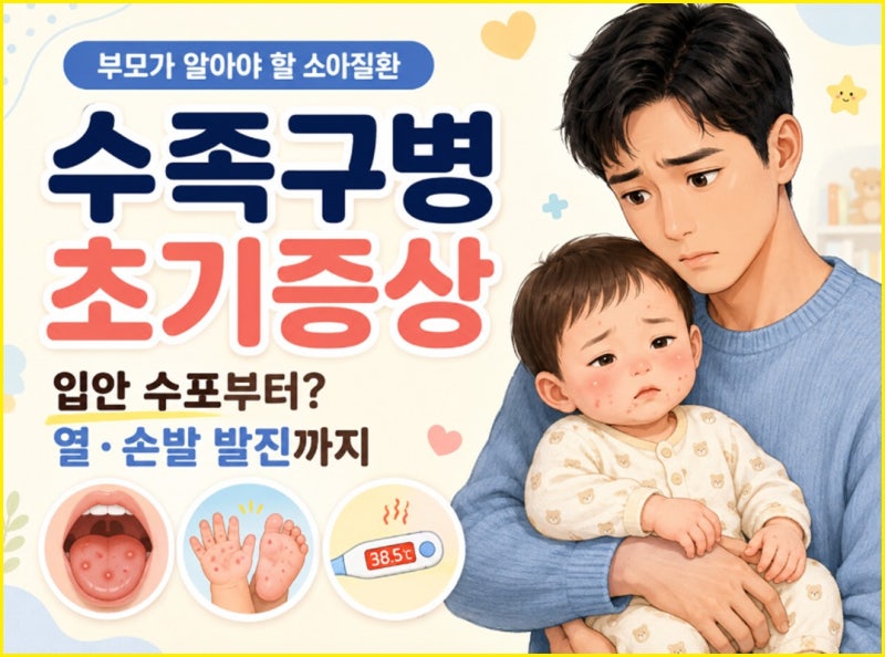 아기 수족구 초기증상, 입안 수포부터? 열·손발 발진 순서 총정리